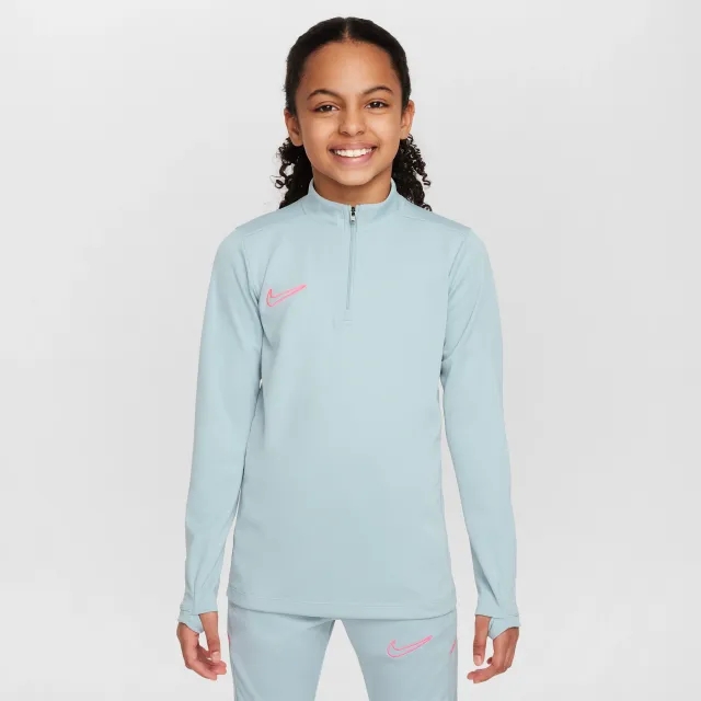 Nike Academy Older Kids' Dri-FIT Long-Sleeve 1/4-Zip Football Drill Top - Grey - Sustainable Materials