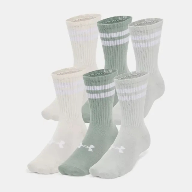 Under Armour  Essential Unisex 6-Pack Crew Socks Hydro Green / Hydro Green / White M