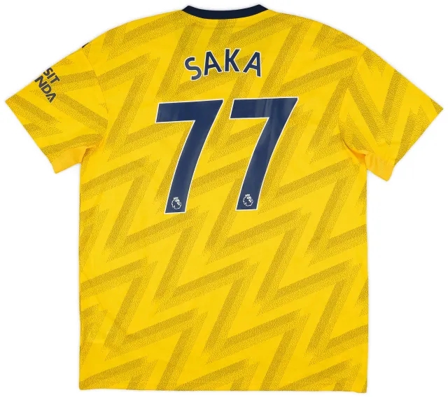 2019-20 Arsenal Away Shirt Saka #77 - 9/10 - (XL)