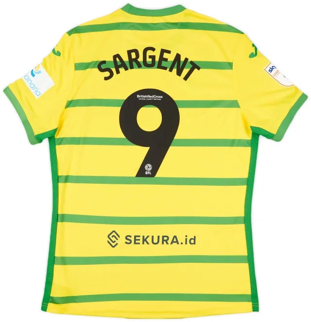 2023-24 Norwich Home Shirt Sargent #9 (XL)