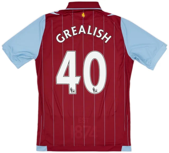 2014-15 Aston Villa Home Shirt Grealish #40 - 5/10 - (L)