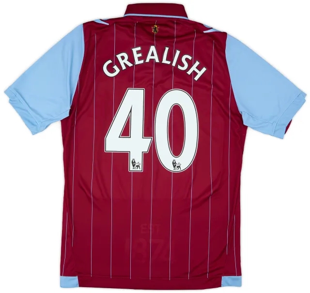 2014-15 Aston Villa Home Shirt Grealish #40 - 7/10 - (M)