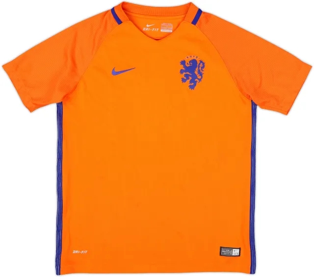 2016 Netherlands Home Shirt - 7/10 - (L.Boys)