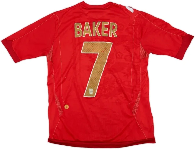 2006-08 England Away Shirt Baker #7 - 5/10 - (XL.Boys)