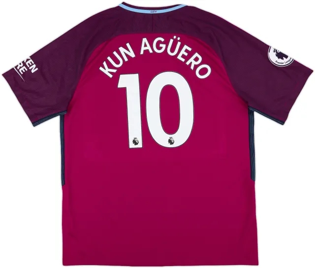 2017-18 Manchester City Away Shirt Kun Aguero #10 - 9/10 - (XL)