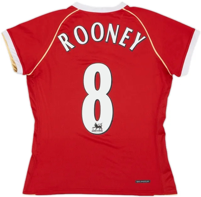 2006-07 Manchester United Home Shirt Rooney #8 - 9/10 - (Women's M)