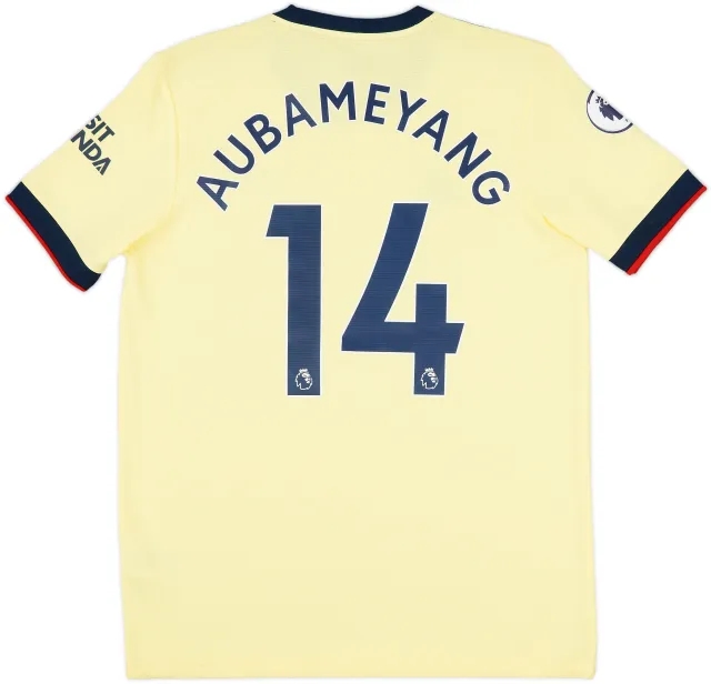 2021-22 Arsenal Away Shirt Aubameyang #14 (L)