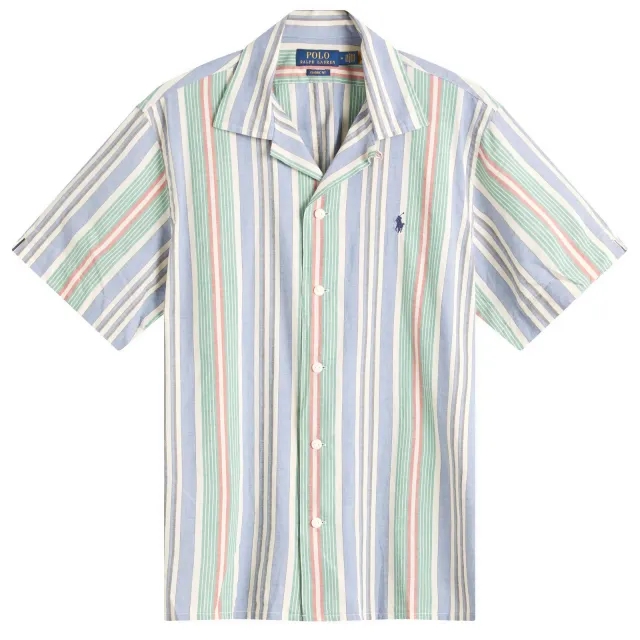 Polo Ralph Lauren Men's Classic Fit Stripe Vacation Shirt 6724 Blue/Green Multi