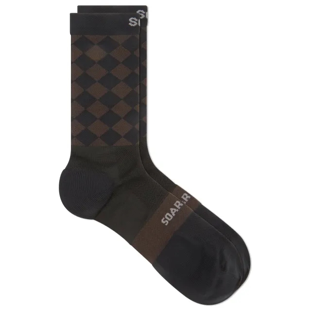 SOAR Men's Diamond Crew Sock Black/Brown