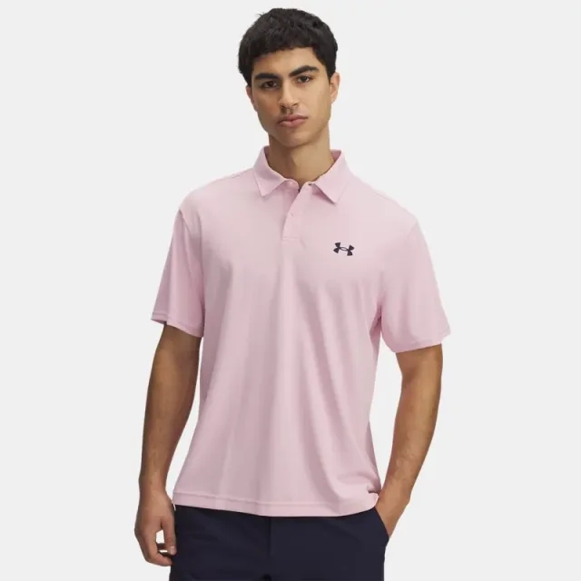 Under Armour  Tee To Green Pique Men's Polo Prime Pink / Midnight Navy L