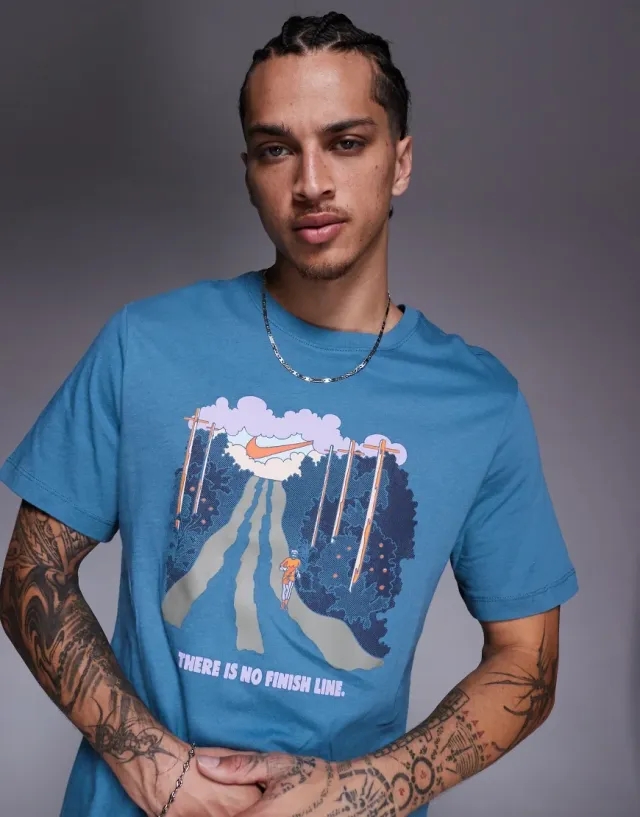 Nike Running Run Graphic T-Shirt In Blue