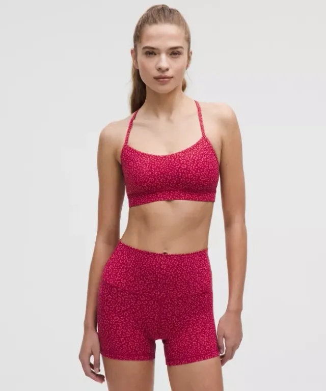 lululemon – Women's Flow Y Sports Bra Nulu Light Support, A-C Cups – Color Red/Pink – Size 8