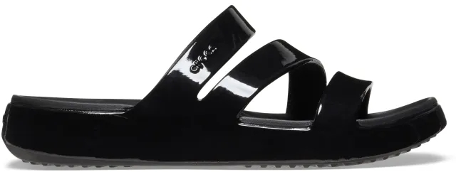 Crocs | Women | Getaway Patent Strappy | Slides | Black | 2