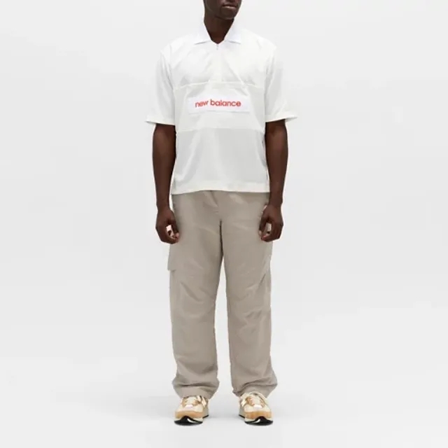 New Balance Men's Made in USA Polo in White Poly Fleece