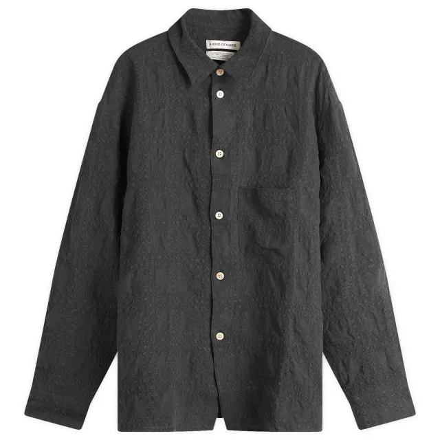 A Kind of Guise Men's Gusto Shirt Faded Black Seercheck