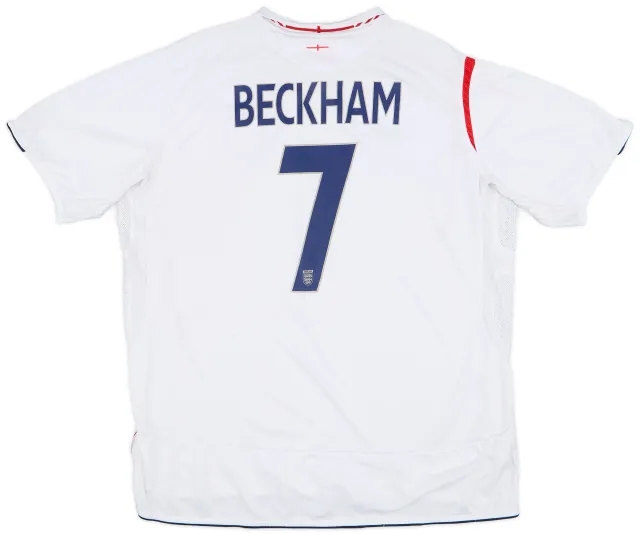 2005-07 England Home Shirt Beckham #7 - 6/10 - (XXL)