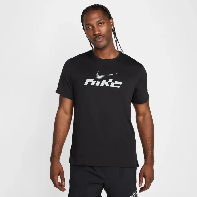 Nike Miler Flash Men's Dri-FIT UV Short-Sleeve Running Top - Black - Sustainable Materials