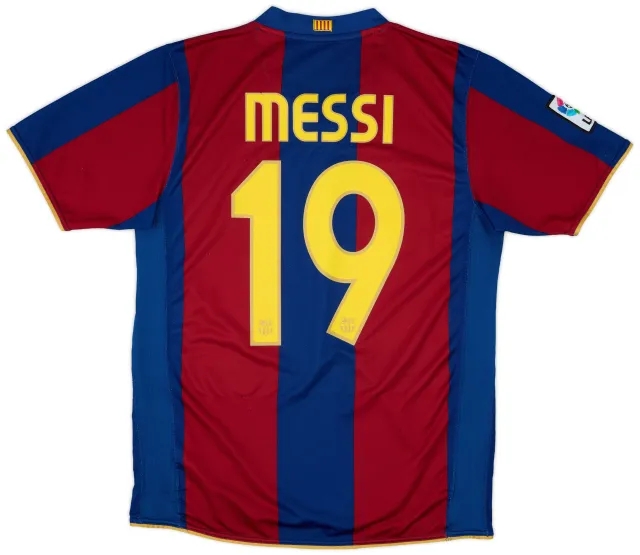 2007-08 Barcelona Home Shirt Messi #19 - 7/10 - (M)