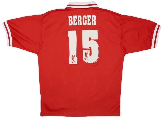 1996-98 Liverpool Home Shirt Berger #15 - 7/10 - (M)