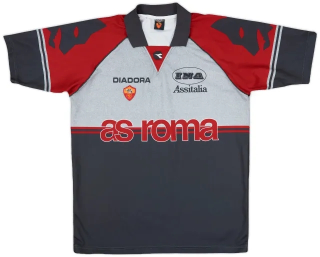 1997-98 Roma Diadora Training Shirt - 8/10 - (L)