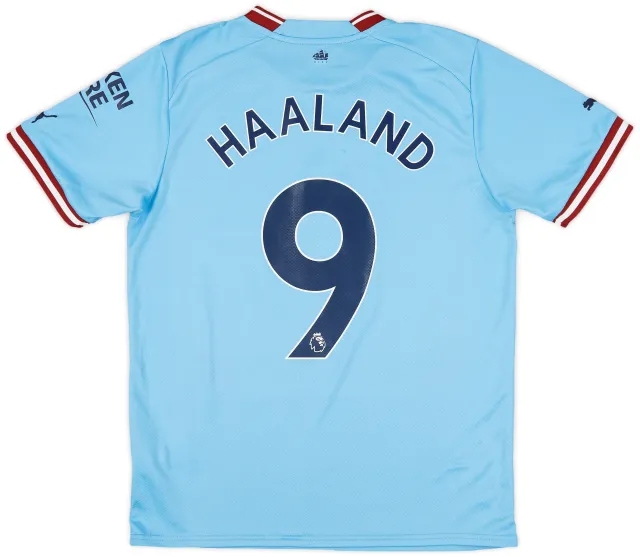 2022-23 Manchester City Home Shirt Haaland #9 - 9/10 - (M)