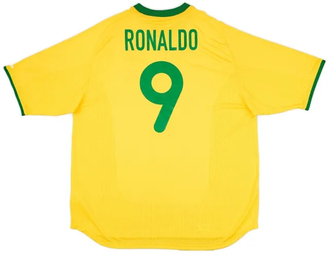 2000-02 Brazil Home Shirt Ronaldo #9 (XXL)