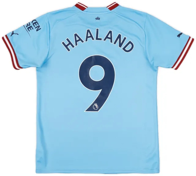 2022-23 Manchester City Home Shirt Haaland #9 - 9/10 - (S)