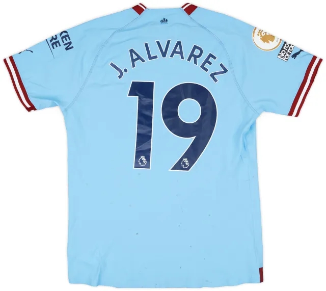 2022-23 Manchester City Authentic Home Shirt J.Alvarez #19 - 8/10 - (S)