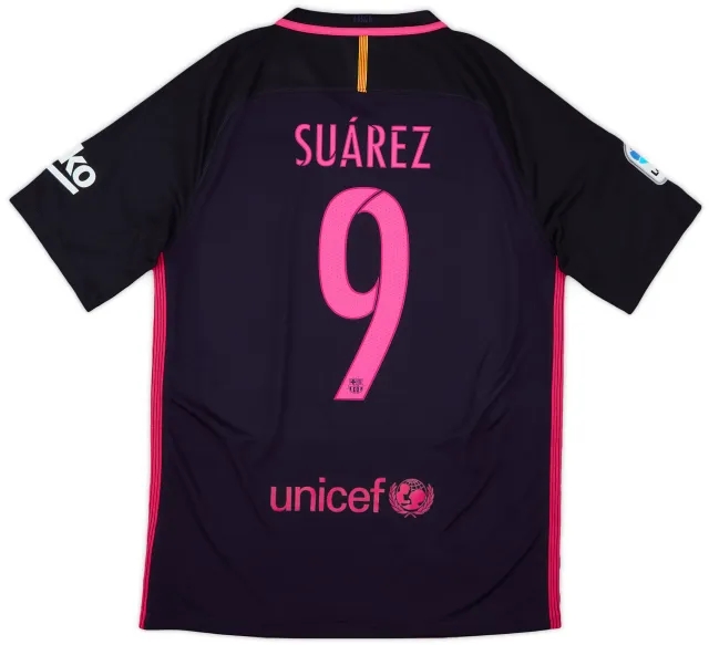 2016-17 Barcelona Away Shirt Suarez #9 - 7/10 - (M)