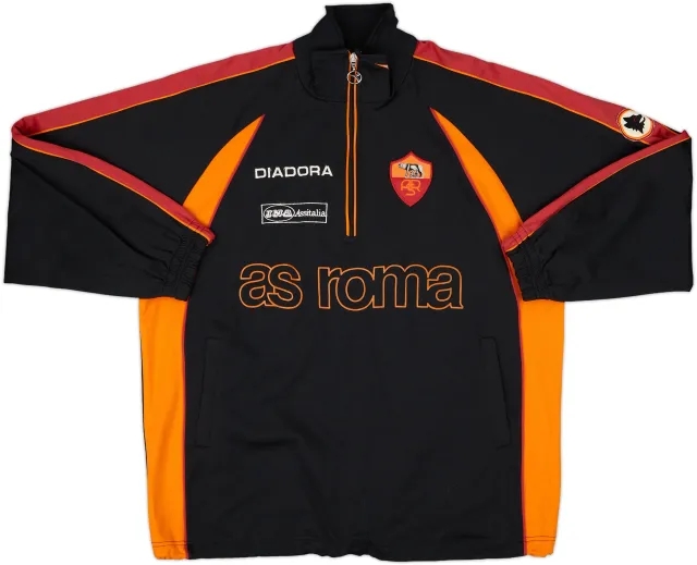 1998-99 Roma Diadora 1/4 Zip Training Top - 8/10 - (XXL)