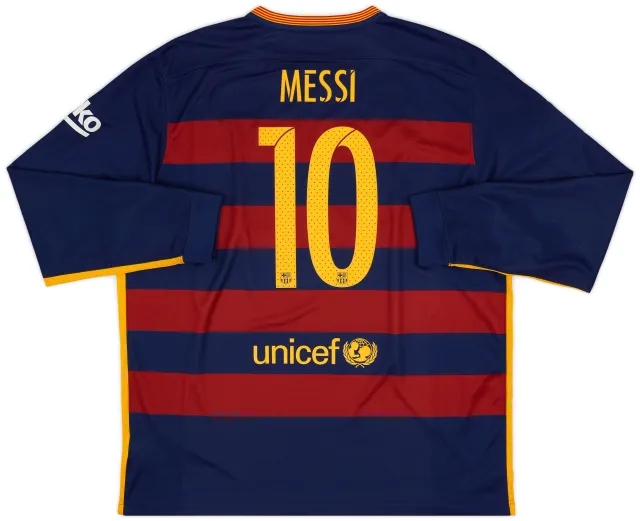 2015-16 Barcelona Home L/S Shirt Messi #10 - 8/10 - (XXL)