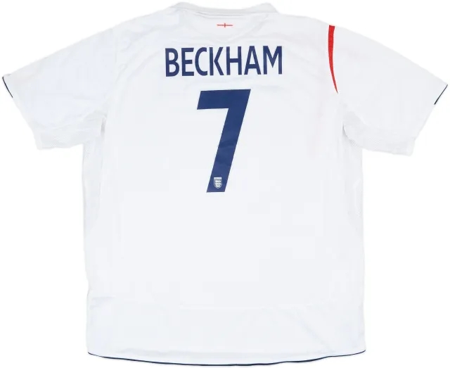 2005-07 England Home Shirt Beckham #7 - 9/10 - (XL)