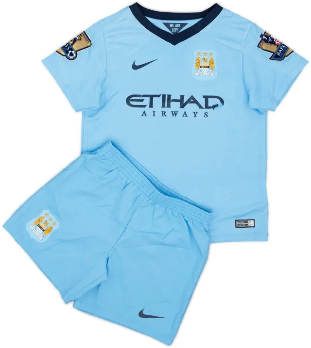 2014-15 Manchester City Home Shirt & Shorts - 6/10 - (4-5 Years)