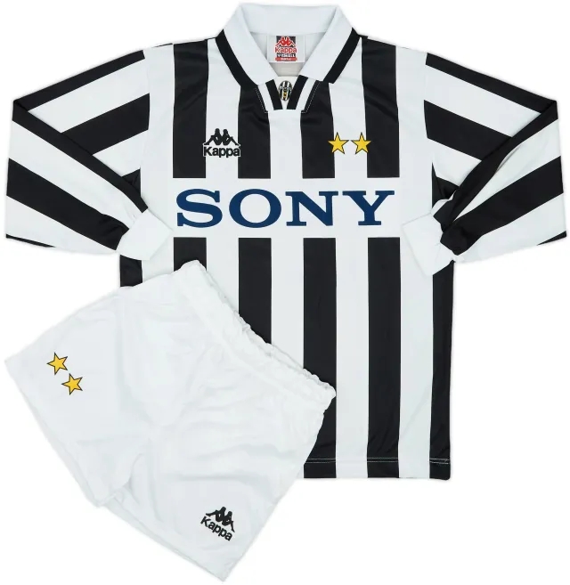 1995-97 Juventus Home L/S Shirt & Shorts - 6/10 - (S.Boys)