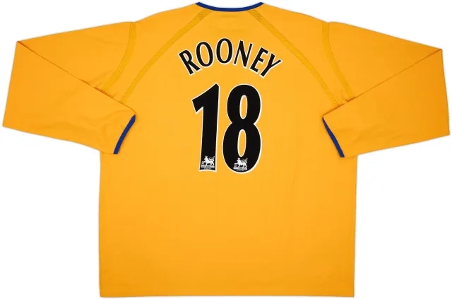 2003-04 Everton Away L/S Shirt Rooney #18 - 9/10 - (3XL)