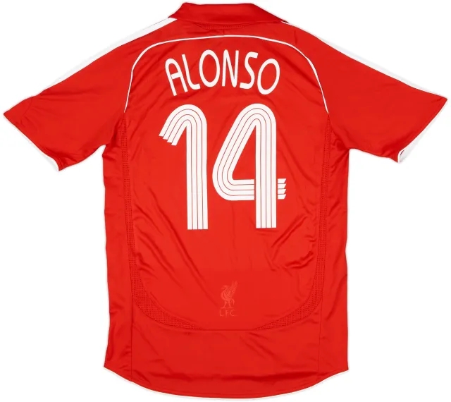 2006-08 Liverpool Home Shirt Alonso #14 - 9/10 - (S)