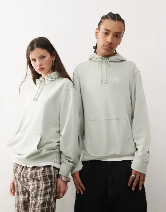 Champion Unisex Hooded Sweatshirt In Green