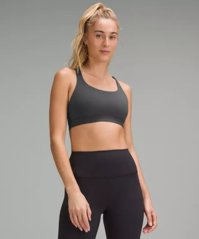 lululemon – Women's Energy Sports Bra Medium Support, B-D Cups – Color Grey – Size 6