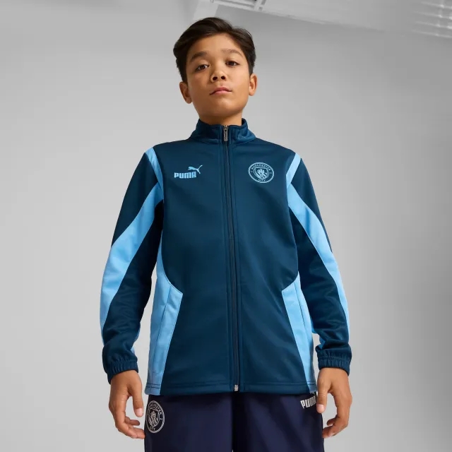PUMA Manchester City Ftblnrgy+ Jacket Youth, Marine Blue/Blazing Blue, size 11-12 Youth