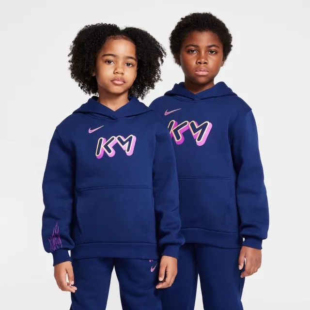 Nike Kylian Mbappé Club Fleece Older Kids' Football Hoodie - Blue - Fleece