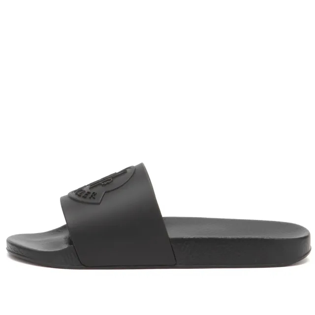 Moncler Men's Rubber Basile Slides Shoes Black