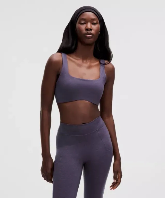 lululemon – Women's Softy Suedey Sports Bra Light Support, B/C Cup – Color Purple – Size L