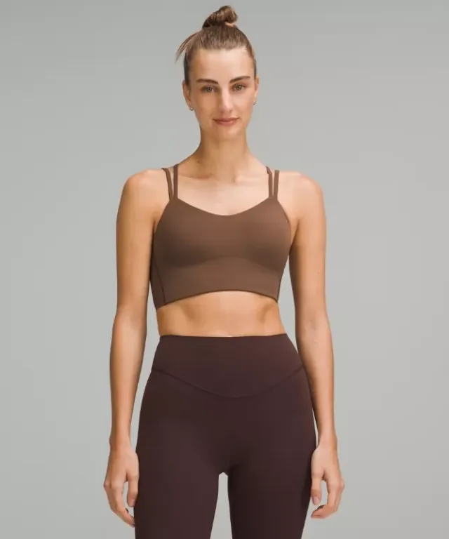 lululemon – Women's Like a Cloud Longline Sports Bra Light Support, B/C Cup – Color Brown – Size 14