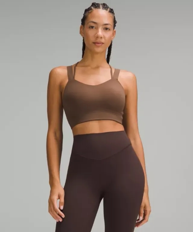 lululemon – Women's Like a Cloud Longline Sports Bra Light Support, D/DD Cup – Color Brown – Size 12