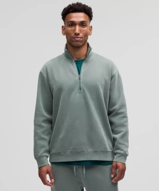 lululemon – Men's Steady State Half Zip Sweatshirt Wash – Color Blue – Size L