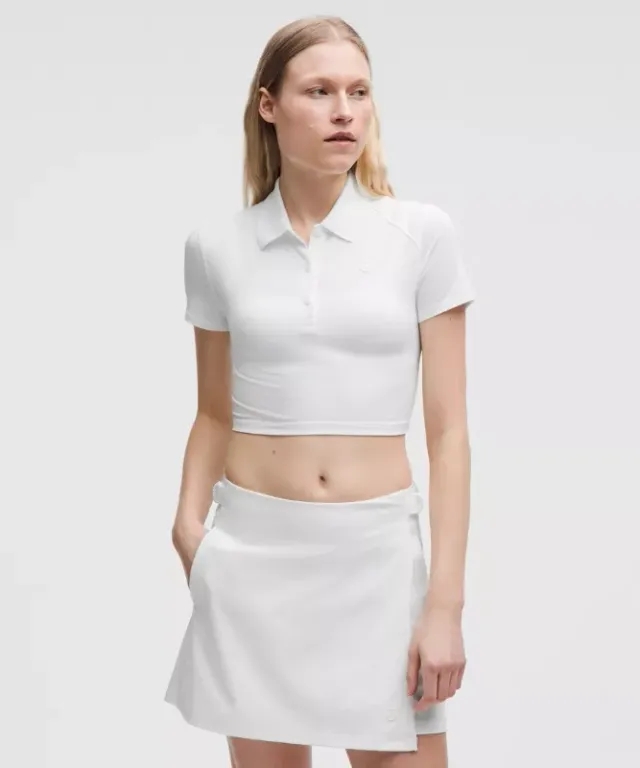 lululemon – Women's Pique Slim-Fit Cropped Polo Shirt – Color White – Size 0