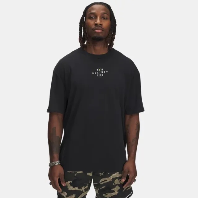 Project Rock Heavyweight Men's Short Sleeve Black / White Clay L