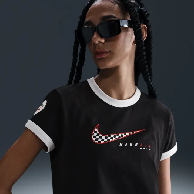 Nike Sportswear Club Women's Short-Sleeve T-Shirt - Black - Cotton