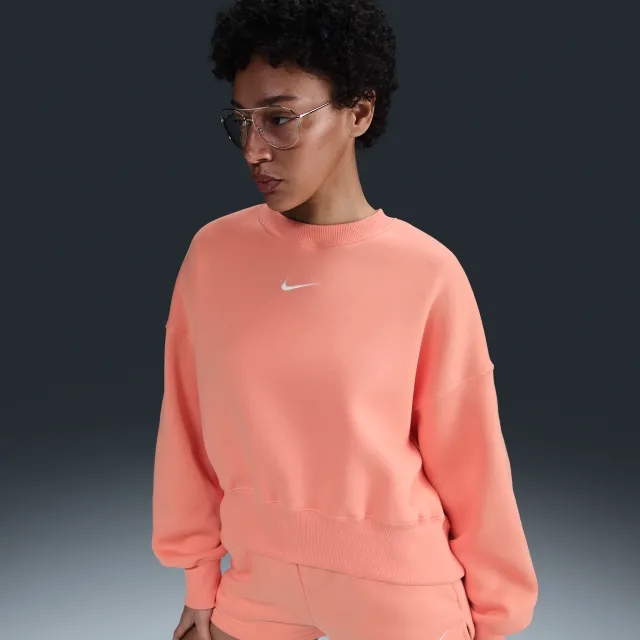 Nike Sportswear Phoenix Fleece Women's Over-Oversized Crew-Neck Sweatshirt - Orange - Cotton/Polyester