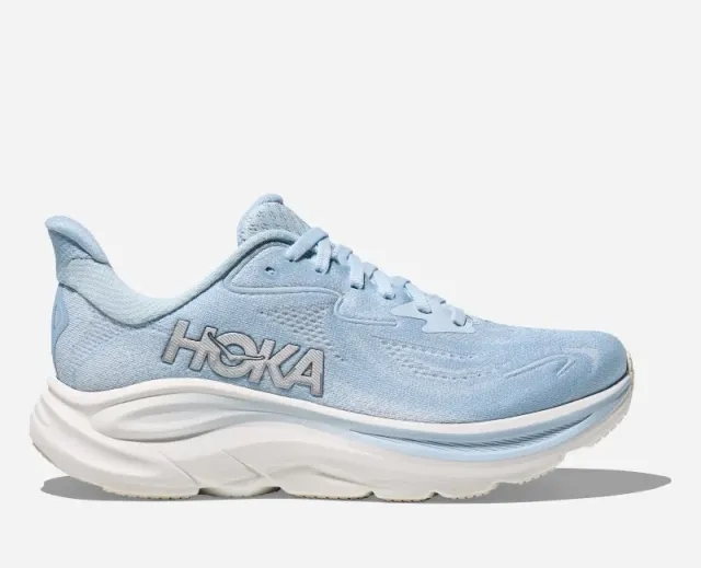 Hoka Women's Clifton 10 Road Running Shoes In Glacier Blue/Silver